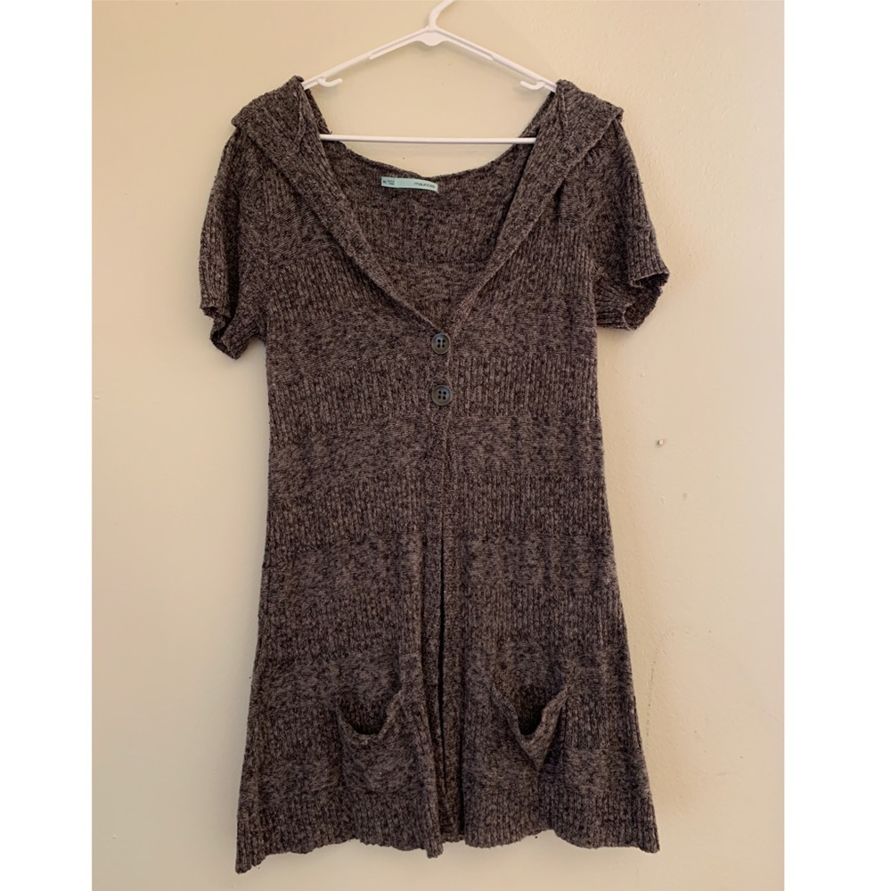 Maurice’s shirt-sleeve cardigan with a hood